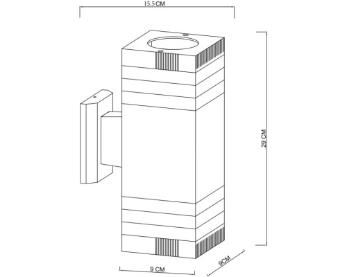 Настенный светильник уличный Hadar A4421AL-2BK Arte Lamp