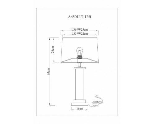 Настольная лампа Camelot A4501LT-1PB Arte Lamp