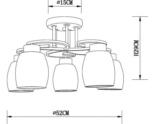 Потолочная люстра Krit A4505PL-5BK Arte Lamp