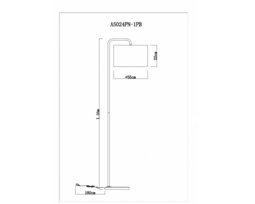 Торшер Rupert A5024PN-1PB Arte Lamp