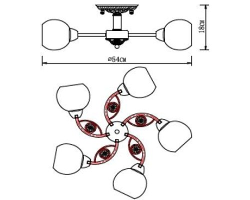 Потолочная люстра Cristy A5028PL-5WH Arte Lamp