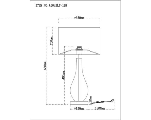 Интерьерная настольная лампа Naos A5043LT-1BK Arte Lamp