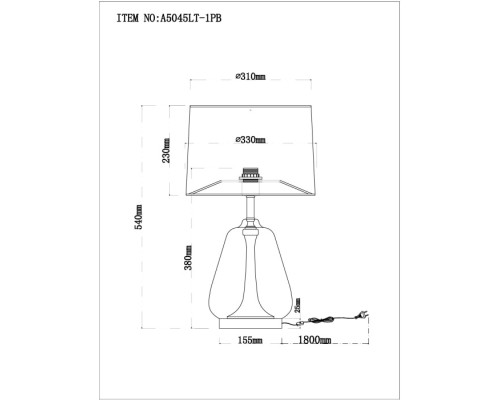 Интерьерная настольная лампа Pleione A5045LT-1PB Arte Lamp