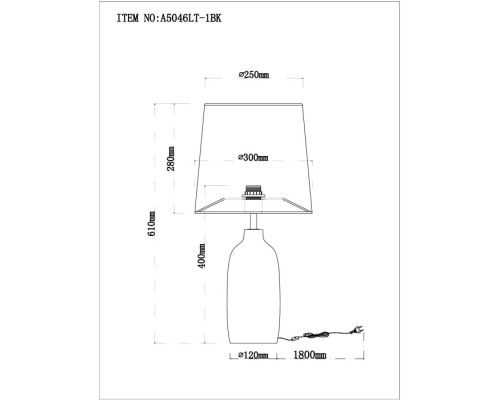Интерьерная настольная лампа Rukbat A5046LT-1BK Arte Lamp