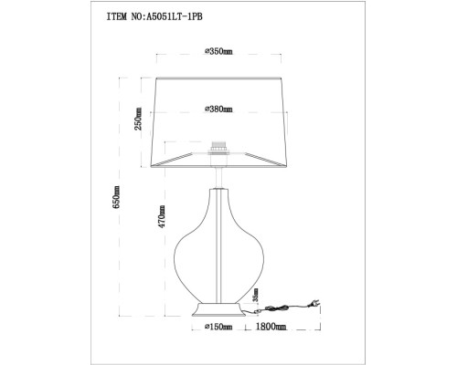 Интерьерная настольная лампа Saiph A5051LT-1PB Arte Lamp