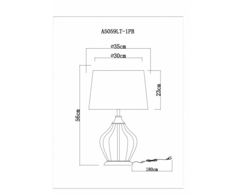 Настольная лампа Baymont A5059LT-1PB Arte Lamp
