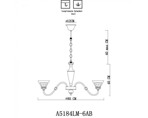 Подвесная люстра Toscana A5184LM-6AB Arte Lamp