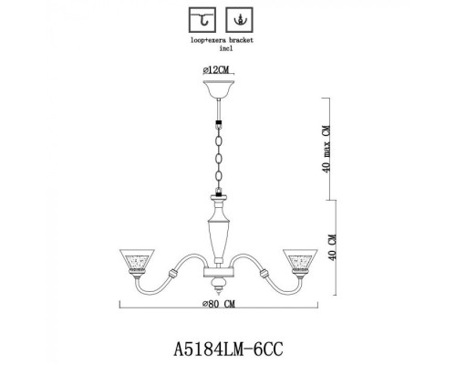 Подвесная люстра Toscana A5184LM-6CC Arte Lamp