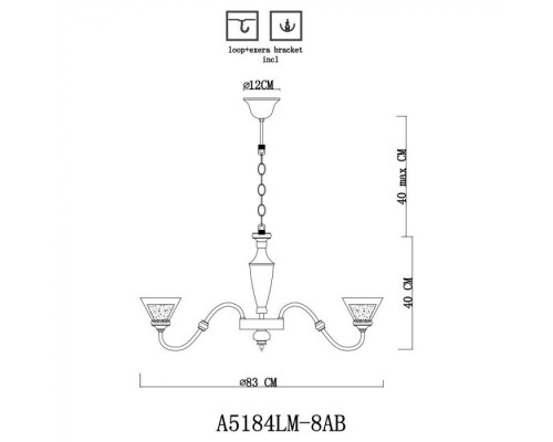 Подвесная люстра Toscana A5184LM-8AB Arte Lamp