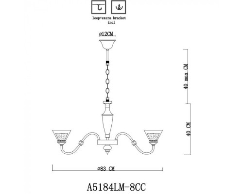 Подвесная люстра Toscana A5184LM-8CC Arte Lamp