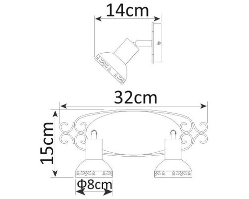 Спот Focus A5219AP-2AB Arte Lamp