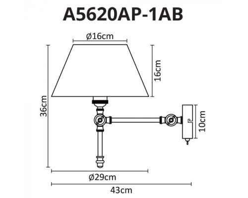 Бра Orlando A5620AP-1AB Arte Lamp