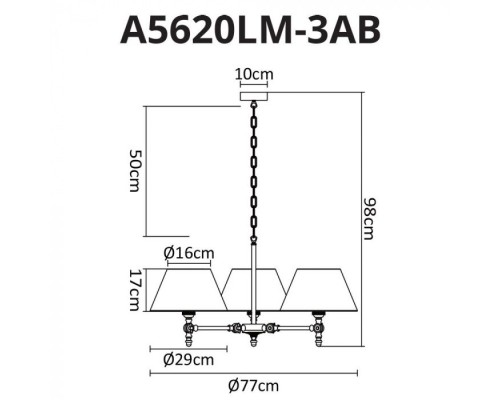Подвесная люстра Orlando A5620LM-3AB Arte Lamp