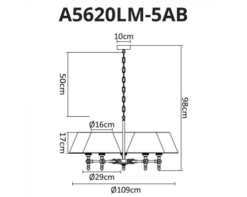 Подвесная люстра Orlando A5620LM-5AB Arte Lamp
