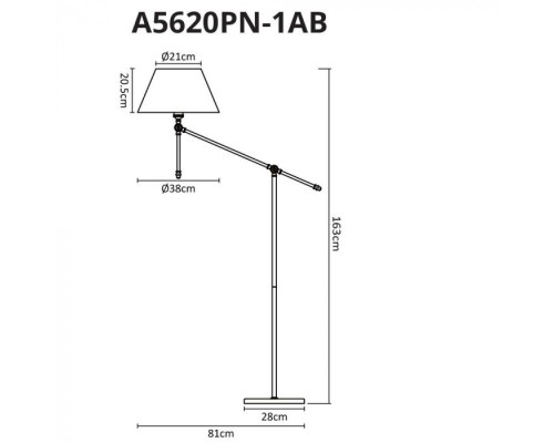 Торшер Orlando A5620PN-1AB Arte Lamp