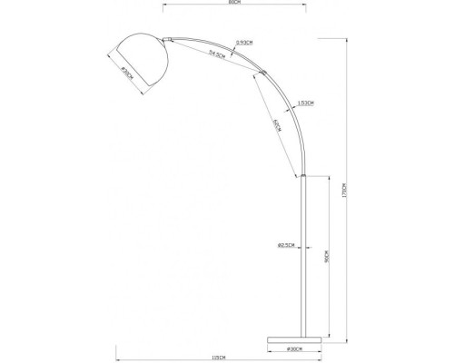 Торшер Paolo A5822PN-1PB Arte Lamp