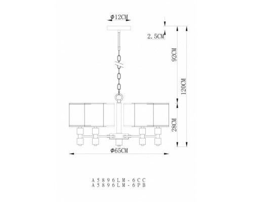 Подвесная люстра North A5896LM-6CC Arte Lamp