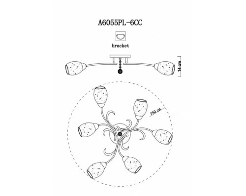 Потолочная люстра Stefania A6055PL-6CC Arte Lamp