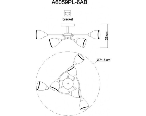 Потолочная люстра Innocente A6059PL-6AB Arte Lamp