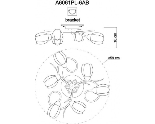 Потолочная люстра Perce A6061PL-6AB Arte Lamp