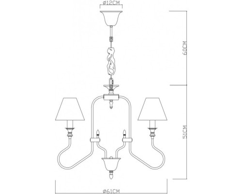 Подвесная люстра Agio A6086LM-5PB Arte Lamp