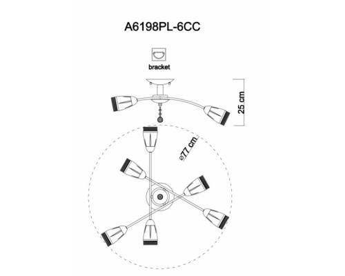 Потолочная люстра Giulia A6198PL-6CC Arte Lamp
