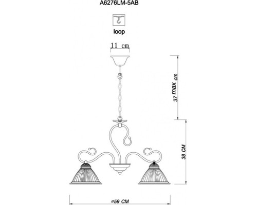 Подвесная люстра Costanza A6276LM-5AB Arte Lamp