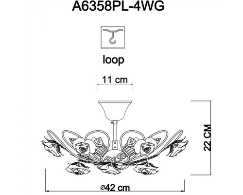 Потолочная люстра Rosita A6358PL-4WG Arte Lamp