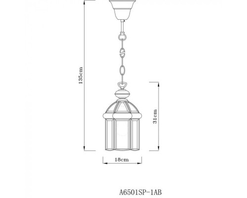 Подвесной светильник Rimini A6501SP-1AB Arte Lamp