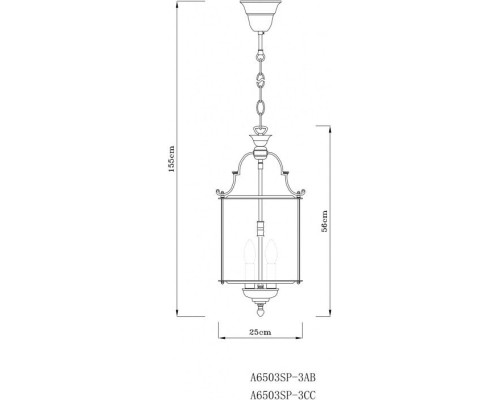 Подвесной светильник Rimini A6503SP-3CC Arte Lamp