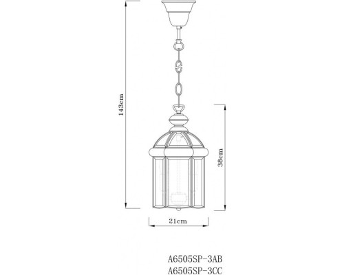 Подвесной светильник Rimini A6505SP-3AB Arte Lamp