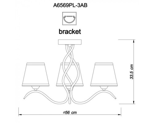 Потолочная люстра Glorioso A6569PL-3AB Arte Lamp