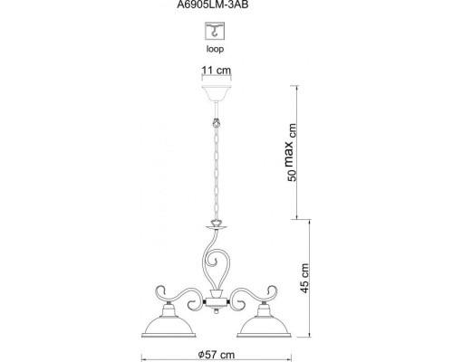 Подвесная люстра Safari A6905LM-3AB Arte Lamp