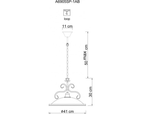 Подвесной светильник Safari A6905SP-1AB Arte Lamp