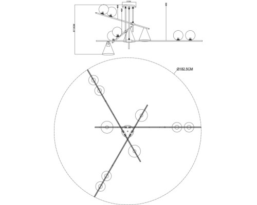 Потолочная люстра Jacob A7029PL-9BK Arte Lamp