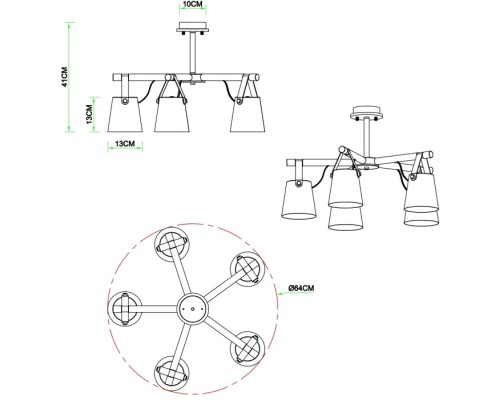 Потолочная люстра Thomas A7032PL-5WH Arte Lamp