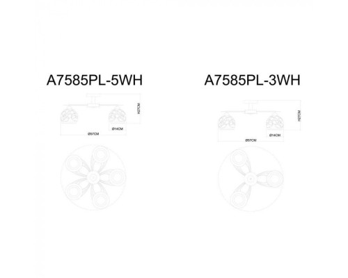 Потолочная люстра Sansa A7585PL-3WH Arte Lamp