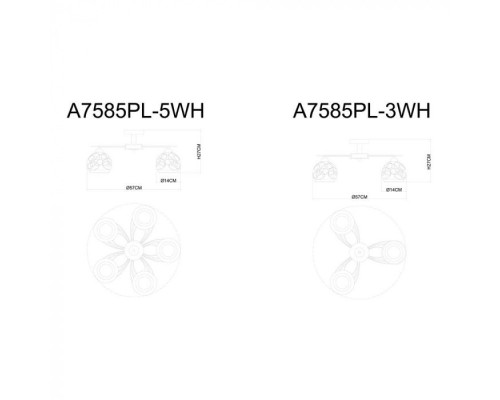 Потолочная люстра Sansa A7585PL-5WH Arte Lamp