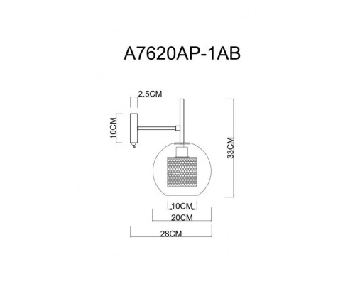 Бра Manchester A7620AP-1AB Arte Lamp