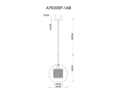 Подвесной светильник Manchester A7630SP-1AB Arte Lamp
