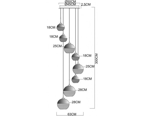Подвесной светильник Wave A7760SP-8CC Arte Lamp