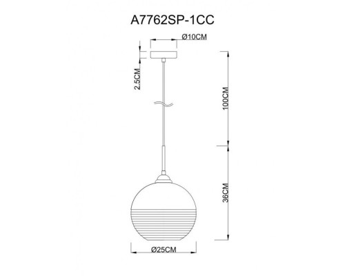 Подвесной светильник Wave A7762SP-1CC Arte Lamp