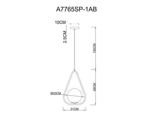 Подвесной светильник Matisse A7765SP-1AB Arte Lamp
