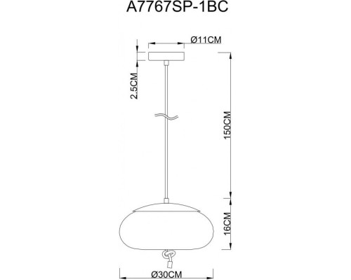 Подвесной светильник Cody A7767SP-1BC Arte Lamp