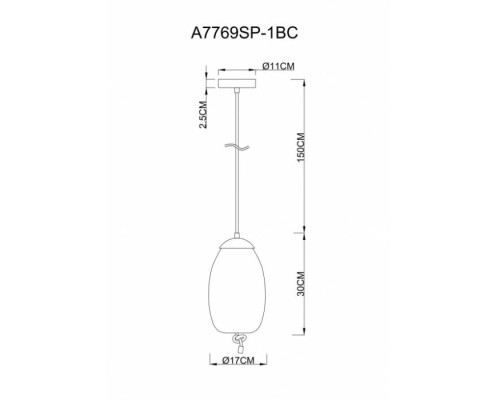 Подвесной светильник Cody A7769SP-1BC Arte Lamp