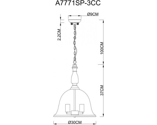 Подвесная люстра Bell A7771SP-3CC Arte Lamp