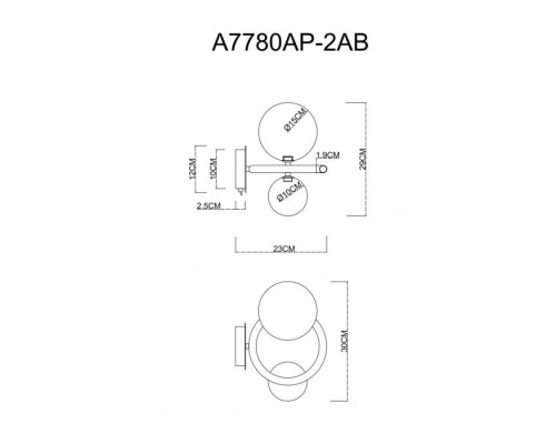 Бра Albus A7780AP-2AB Arte Lamp