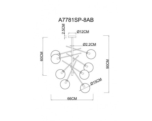 Потолочная люстра Severus A7781SP-8AB Arte Lamp