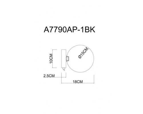 Бра Vincent A7790AP-1BK Arte Lamp