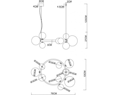Подвесной светильник Vincent A7790SP-10BK Arte Lamp